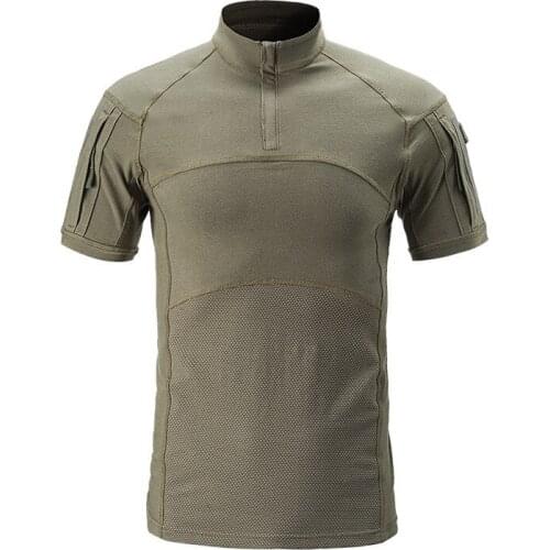 Outdoor Men Sports Camouflage Fast Dry Breathable T-shirt Summer Riding Camping Climbing Army Training Pullover Tactical T Shirt