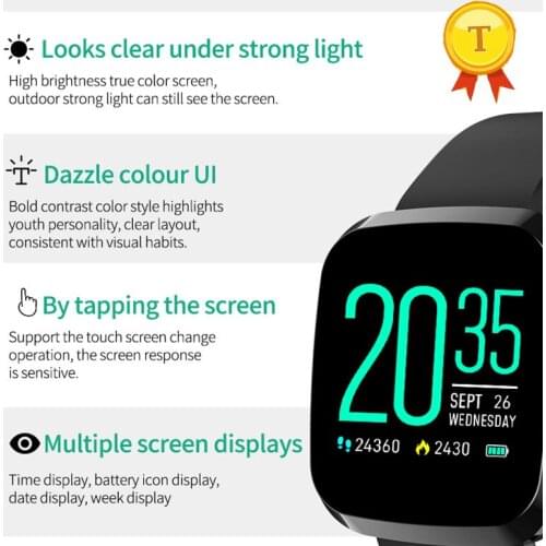2019 clear words under strong light Blood Pressure Smart band Heart Rate Monitor Activity Fitness Tracker Intelligent Wristband