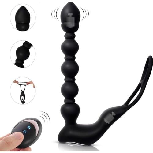 Prostate Massage Vibrator Anal Plug Stimulator Penis Vibrator Ring For Men Gay Couple Delay Ejaculation Ring Adult Sex Toy