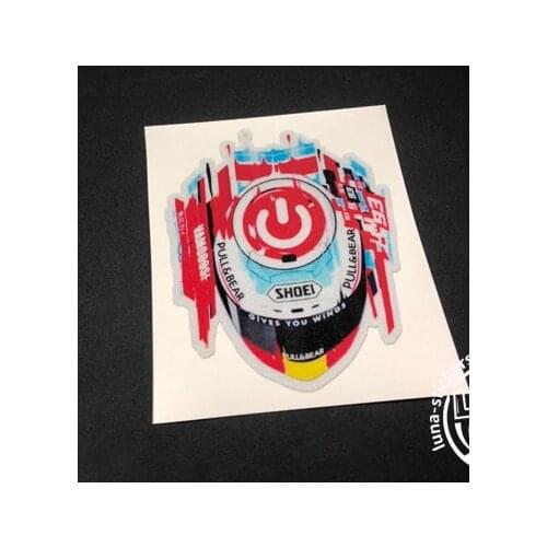 Car Styling Vinyl Decal GP Rider Motor Sports Helmet Stickers 10x8.1cm