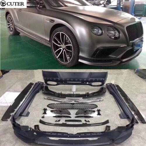 SUPERSPORT style Carbon fiber FRP Car body kit Front bumper rear bumper side skirts rear spoiler For Bentley Continental GT