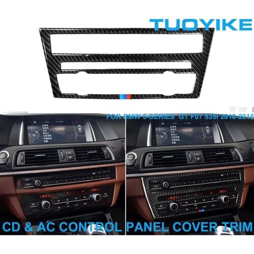 LHD RHD Carbon Fiber Interior CD AC Air Conditioner Control Panel Frame Cover Trim Sticker For BMW 5-Series GT F07 535i 10-2016