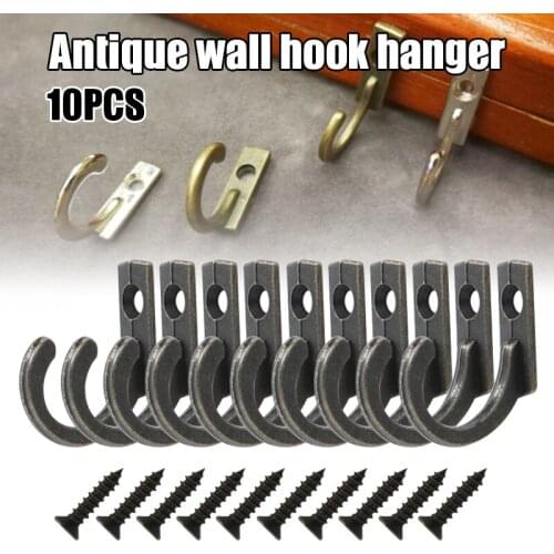10 Pcs Vintage Hat Coat Door Hooks Wall Mounted Zinc Alloy Hook Hanger Home