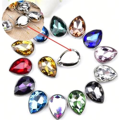 18*25mm Water Drop Sew On Rhinestone Color Glass Crystal Clawless Teardrop Stone Strass Diamond Nail Arts Diy Jewelry Decoration