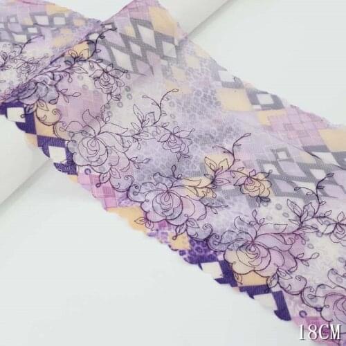 2Yards Embroidered Lace Trim Purple Blue Red Mesh Costume Decorations Applique Lingerie Bra Wedding Doll Dress Fabrics