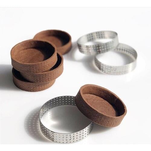 4/6/8pcs 60/80mm Diameter Stainless Steel Mousse Mold for Baking Ring Round Fruit Pie Tart Quiche Bakeware Tool Accessories