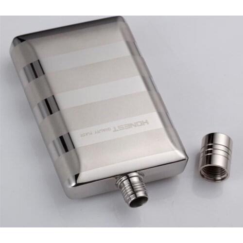 4oz Portable High quality 304 stainless steel Square Shape hip flask travel whiskey alcohol liquor bottle flagon Small Bottle