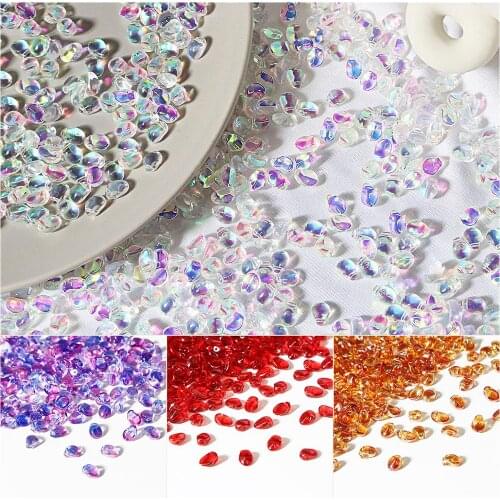 50pcs 6x8mm Mixed Color Smooth Glass Tulip Petals Beads Crystal Austria Beads For DIY Bracelet Earring Making Jewelry Findings