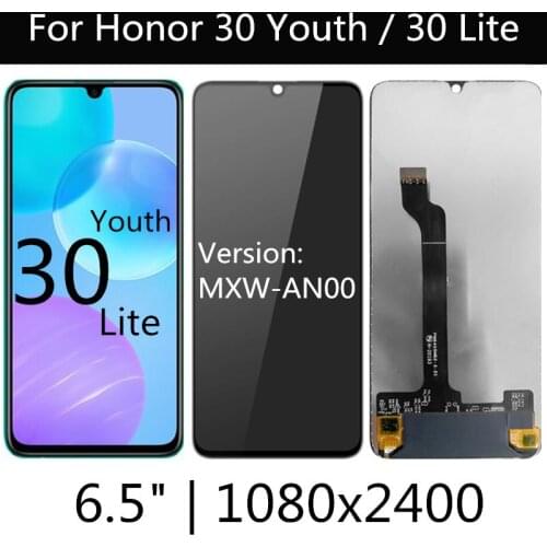 6.5" LCD For Honor 30 Youth MXW-AN00 LCD Display Touch Screen Digitizer Assembly Replacement For Honor 30 Lite LCD