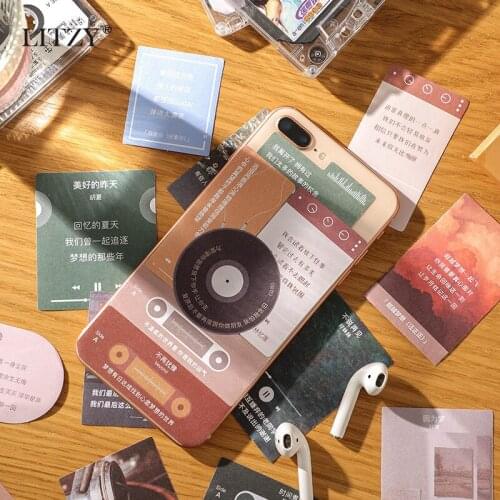 LITZY 60pcs Retro stickers Sticker Journal Decorative Washi Stickers Scrapbooking Label School Diary Stationery Supplies Gift