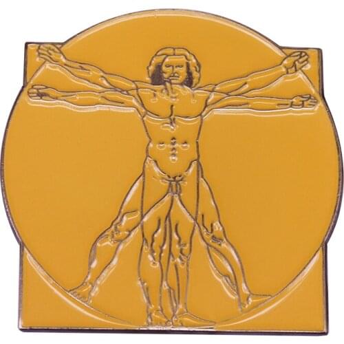 Da Vinci Vitruvian Man brooch great art masterpiece addition