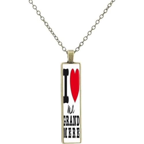 JOINBEAUTY Super Grandpa and Grandma Personality Glass Bronze Chain Men’s Jewelry Classic Art Picture Glass Pendant Necklace