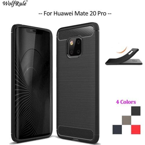 Carbon Fiber Phone Case For Huawei Mate 20 Pro Case Soft TPU Back Cover For Huawei Mate 20 Pro Rugged Phone Bumper Funda 6.3