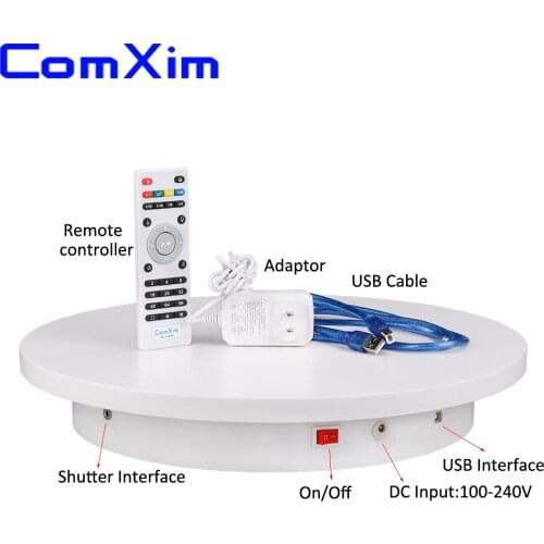 ComXim 40cm White Remote WiFi PC Control Synchronous Shutter Stable Rotation Panorama Shooting Rotating Electric Turntable