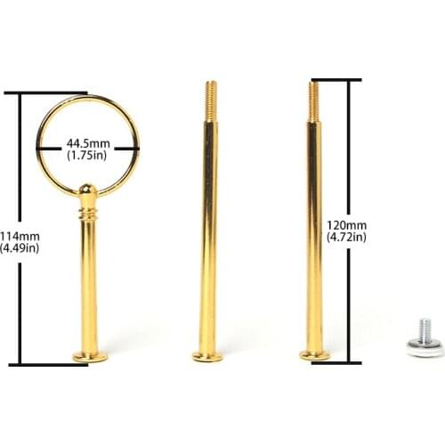 Dessert Gold Wholesale Fitting 3 Tier Round Style Cake Stand Rod Fruit Tray Metal Handles (excluding Plate)