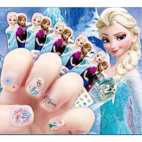 Disney Childrens Nail Sticker Cute Cartoon Sticker Frozen Sophia Princess Nail Sticker toys for children girl toys