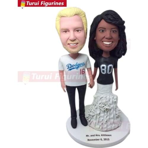 Football Personalized Wedding Cake Topper Custom Football Bobble Head Personalized Football Wedding Cake Topper Football Cake To