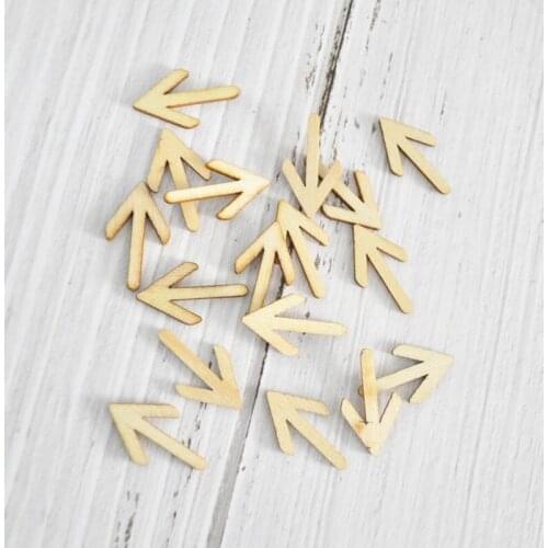 Happymems 120pcs Arrow Wood Shapes DIY Scrapbooking Home Decoration Wooden Embellishments Crafts Arrow Shapes
