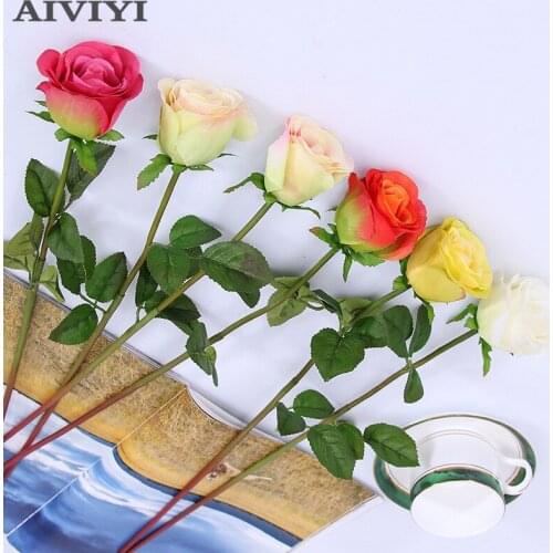 Foreign trade excellent products 11pcs /lot artificial flower house decoration silk rose flower wedding party decoration 6color