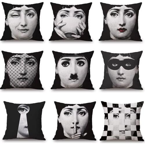 Retro Theme Linen Pillowcases Home Decorative Portrait Pillow Cover Beauty Home Furnishing Square Mystic Pillow Case