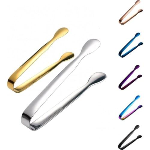 Stainless Steel Ice Tongs Gold Sugar Ice Cube Tongs Mini Metal Kitchen Serving Tongs Clip Tea Party Bar Kitchen Accessories