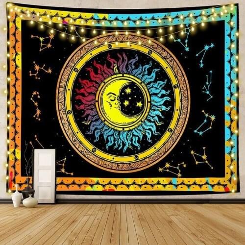 Mandala Moon Galaxy Wall Cloth Painting Home Decor Tapestry Bedroom Bedside Wall Cloth Background Fabric
