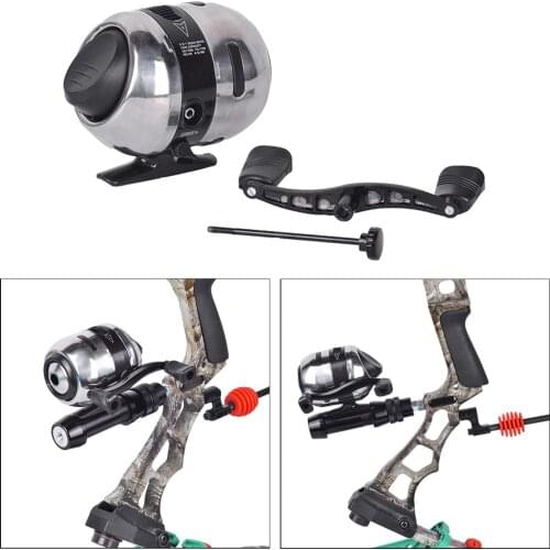 Metal Bowfishing Spin Style Reel Integrated Stainless Steel Reel 4.5kg Resistance Line Installed Left Right Handed Handle