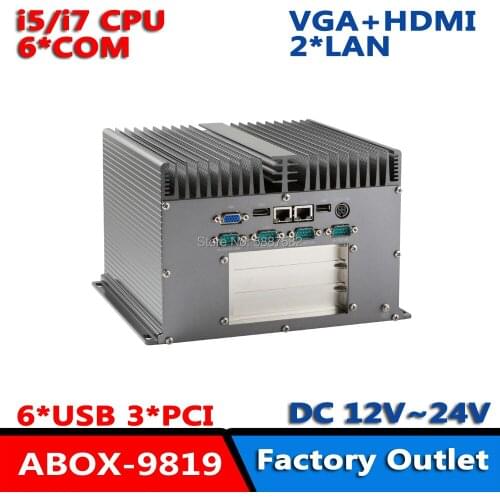 Mini pcie fanless industrial computer case with i5 i7 processor Rich IO connectivity
