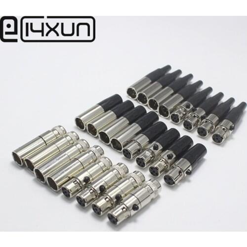 1pcs Mini XLR 3 4 5 6 Pin Female Plug / Male Socket Small XLR Audio Microphone Connector DIY MIC for Cable Soldered Straight