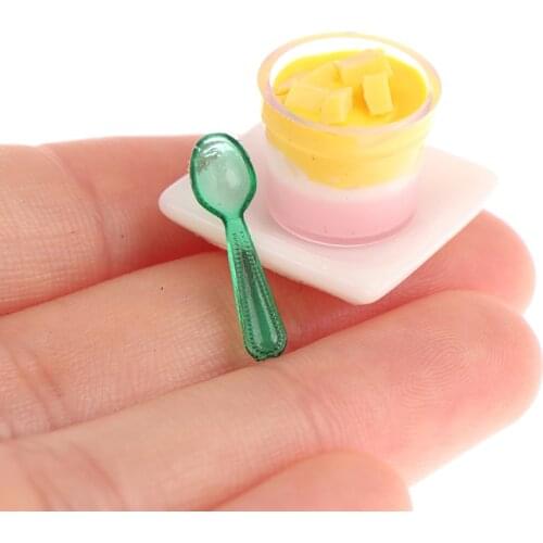 Cute Creative 1:12 Dollhouse Miniature Pudding Dolls Kitchen Food Accessories Simulation Toys Gift