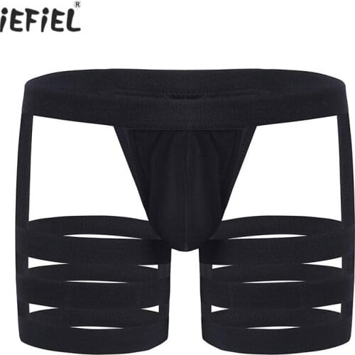 Gay Men Underwear Sissy Panties Sexy Briefs Jockstrap with Bulge Pouch Garters Sexy Lingerie Gay Mens Briefs Crotchless Panties