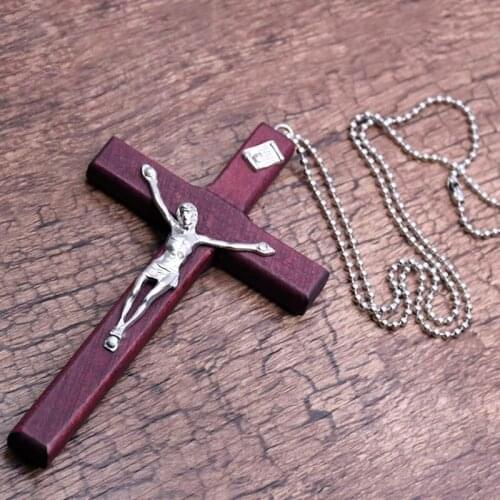 Wholesale Catholic Orthodox Wooden Rosary Beads Brand Necklaces Religious Jesus Praying Necklaces Beads Jewelry