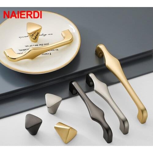 NAIERDI Pearl Gray Gold Cabinet Handles Zinc Alloy Light Luxury Drawer Knobs Kitchen Cupboard Door Pulls Furniture Handle