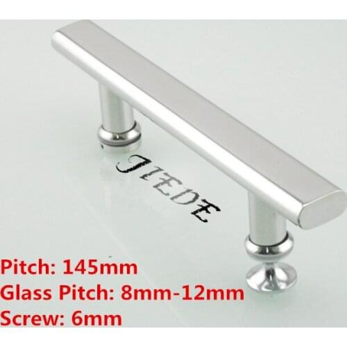 Flat tube shower door knob bathroom glass door handle on the door 304 stainless steel 145MM pitch shower door knob