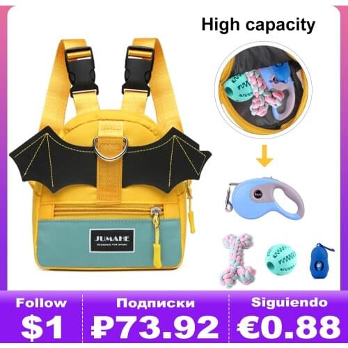 Polyester Backpack for Harness Pull Bag Pet Dogs Collar Adjustable Shoulder Strap Of Different Sizes For Pets With Harness Leash