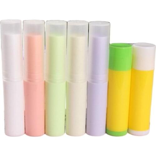 Lip Balm Tube 5g Transparent Lipstick Container Yellow Lipbalm Packaging Empty Cosmetic Container Translucent Lipstick Tube50pcs