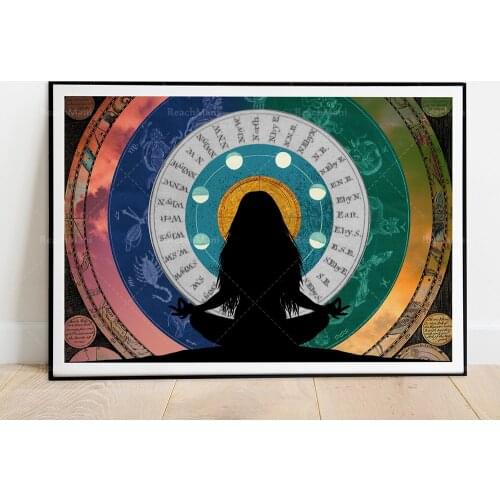 Psychedelic art prints-"Environmental Awakening" prints, hippie posters, meditation, yoga, astrology, moon, sun, colorful decora