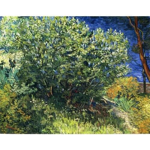 Hand Painted Oil paintings Vincent Van Gogh Canvas art Lilac Bush High quality home decor