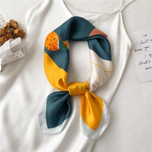 Print Neckerchief For Women Scarf 2021 New Shawl Wraps Female Hair Accessories Bandana Headscarf 70*70cm Foulard Echarpe Hijab