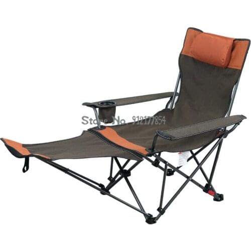 Outdoor Folding Chair Convenient Back Fishing Chair Leisure Camping Folding Reclining Chair Single Lunch Break Car Beach Chair