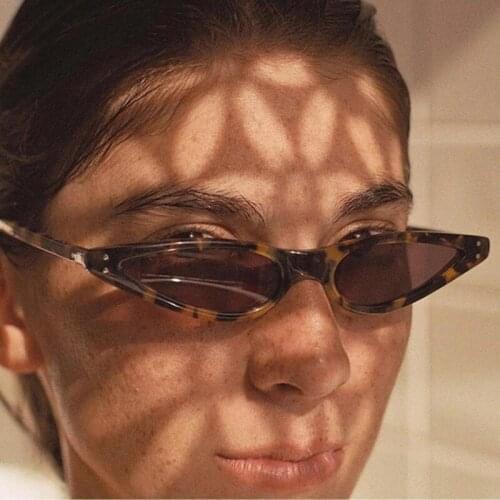HKNA Retro Cat Eye Sunglasses Women Small Frame Luxury Brand Triangle Sunglasses Women/Men Vintage Punk Cat Eye Gafas De Sol