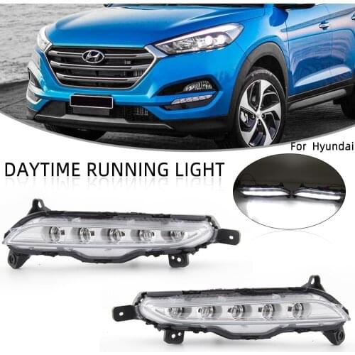 LED Daytime Running Lights For Hyundai Tucson 2015 2016 2017 2018 Daylight 12V DRL foglights headlight body kits Car Styling