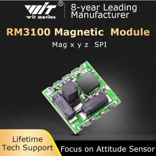WitMotion JY-RM3100 Serial 3-axis Electronic Compass, Military-Grade Geomagnetic Sensor Module, PNI Magnetometer Heading Angle