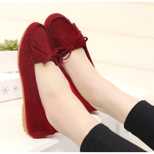New fashion Woman Flats Soft bottom Suede Toe Slip on Shoes Woman Ballet Flats Loafers Boat Shoes Weave Ladies Shoes
