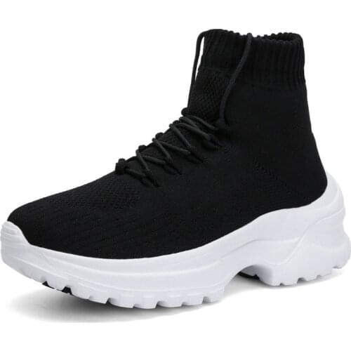 Breathable High-top Women Socks Shoes Fashion Female Sneakers Casual Soft Sole Elasticity Platform Shoes Woman Zapatos De Mujer