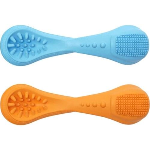 Dog Chew Toys Spoon Shape Pet Toy For Aggressive Chewers Rubber Dog Toothbrush Doggy Puppy Molar Toy Pet Accessories