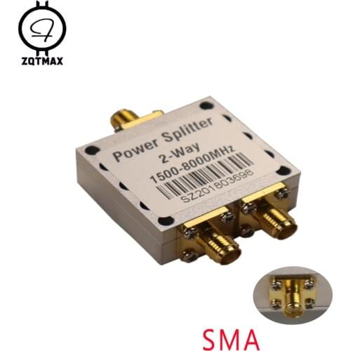 ZQTMAX 2 Way Signal Booster,Walkie-talkie and router power splitter SMA Female Connector 8G High Frequency 1.5-8Ghz Divider
