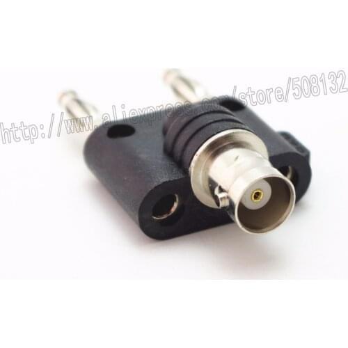 1PC BNC Female Jack to Two Dual 4mm Banana Stackable Binding post Male Plug Socket Connector Adapter Replace Fluke BP880