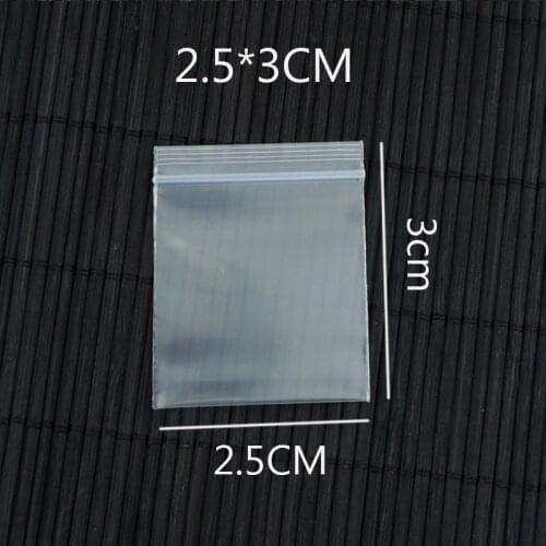 GREAT BULK PRICE 100pcs Small Clear Poly Ziplock Thick Plastic Reclosable Zipper Bags 2.5cmx3cm /1inch x 1.2inch