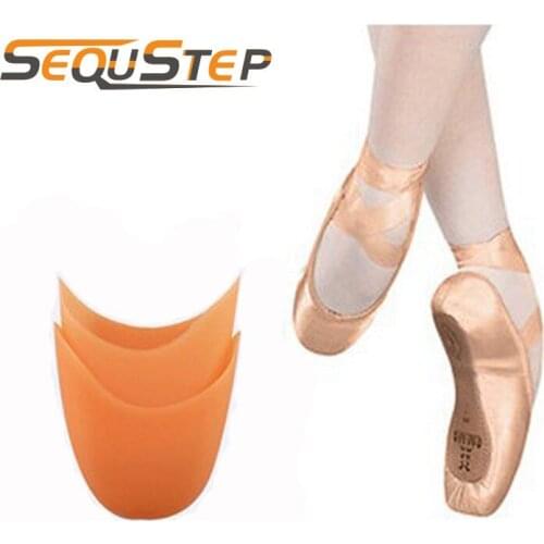 2 pairs=4pcs Ballet dancer Silicone toe pad Dance Pointe Toe Cap Soft Dance Shoe Foot Care Protector cap forefoot insole